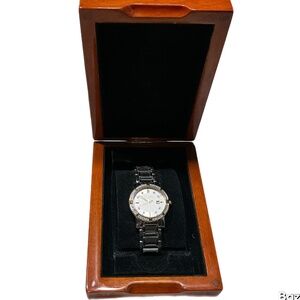 Bulova 98R226 Date Gold & Silver Tone 24 Diamond Accented 💎Women's Watch